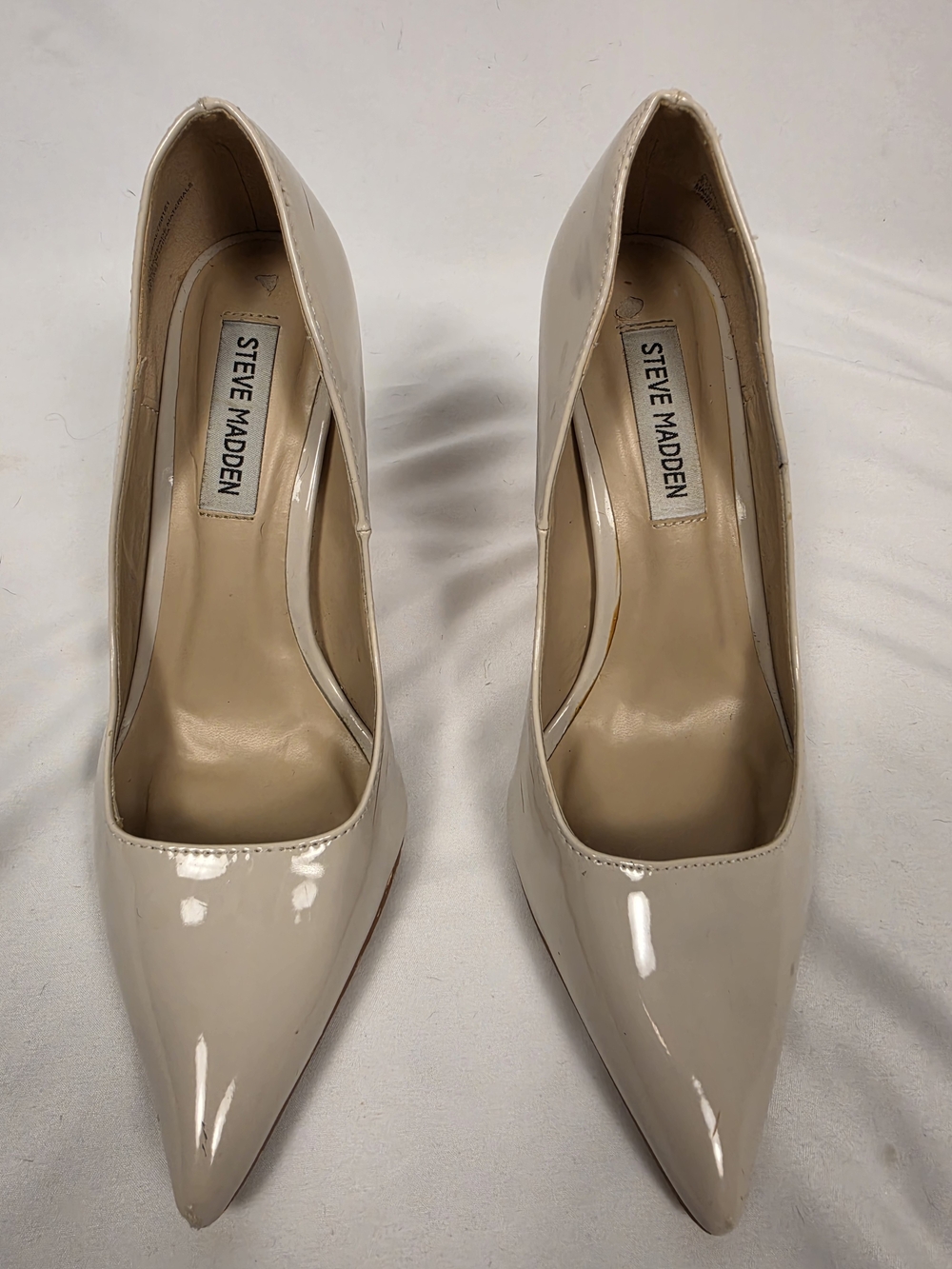 Steve Madden Lovey Patent Nude Pointed Toe Pumps Stiletto Heels Size 6.5